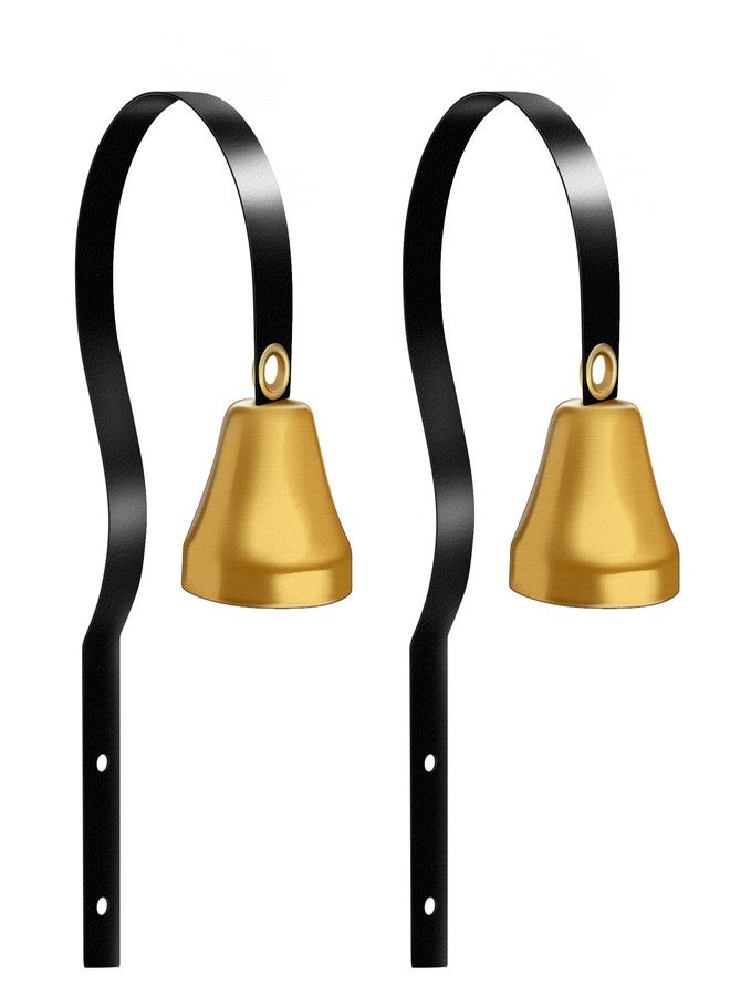 فلاين جرس باب معدني للكلاب (قطعتان)، جرس تدريب الكلاب لأصحاب المتاجر، يُثبت على الحائط لتزيين المنزل، جرس باب مدخل المتجر، جرس باب المتجر لتدريب الكلاب على قضاء حاجتها في المكان المخصص (أسود) - Image 1